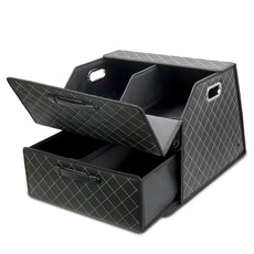 ACEPEED 자동차 착 2층 서랍형 트렁크정리함 수납함 용품 AP23, 격자