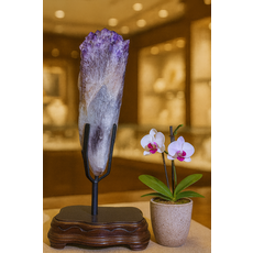 天然紫水晶柱擺件，能量水晶，居家辦公室裝飾，提升睡眠品質，平衡身心靈, 雅典娜紫水晶骨幹