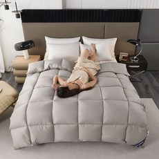 [한정특가] 호텔 사계절 항균 숙면 봄 이불 간절기 먼지없는 피그먼트 워싱 슈퍼 싱글 퀸, 그레이