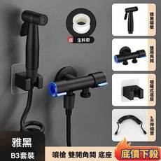 增壓噴槍婦洗器：台灣出貨，二閤一馬桶伴侶，家用衛生間高壓沖洗水槍, 拉絲,增壓噴槍, 1個