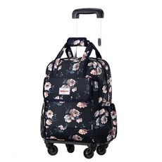 바퀴달린가방 캐리어 초경량 여행용 접이식 가방 쇼핑카트, 1개, J. 검은색