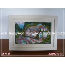 *︵House傢飾︵*立體版畫洗白木框KEY BOX鑰匙收納盒(甜蜜的家), 1個