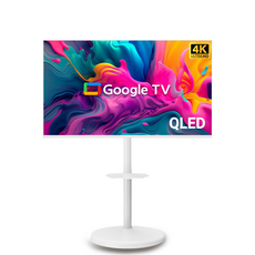무빙큐빅스 스마트 50인치 4K UHD QLED 삼탠바이미 화이트에디션 SET 이동식 tv 거치대 삼텐바이미 스탠바이미 중소바이미, 고객직접설치, 스탠드형, 무빙큐빅스 50인치 4K UHD QLED 화이트에디션, 127cm/50인치