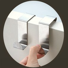 한스밀 모자 가방 수건 옷 걸기 무타공 다용도 행거 싱크대문후크, 1