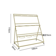 鐵藝多層花架 鮮花展示架 婚慶花架, 1個, 4*3金色架子不帶桶