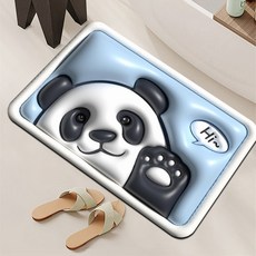 폴라도레 빨아쓰는 규조토 발매트 착시 3D 입체 귀여운 캐릭터 주방 욕실 화장실 매트, 26.하이판다, 1개