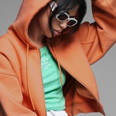 여성용 긴팔 메탈 지퍼 가디건 후드 스웨터 코트 루즈한 오버사이즈 크롭탑 짧은 재킷 녹색 가을 및 겨울