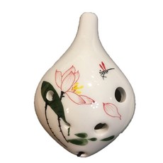 6孔中音C調陶笛 彩荷款 附初學教材/擦拭布/收納袋, 1個