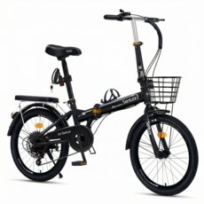 에어로더 접이식 미니벨로 자전거 휴대용 출퇴근 폴딩 초경량 20인치, 1세트, 145cm, 블랙 7단기어 스포크휠