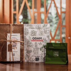 오담 카페인없는 슬림 차 히비스커스 자몽 캐모마일 레몬 블렌딩 물 대용 커피 대신 리필용 대용량 티백 차 선물포장 4g, 80g, 1세트, 20개입