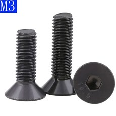 10.9 클래스 합금강 육각 소켓 카운터 싱크 헤드 나사 플랫 볼트 호환 M3-0.5 3mm DIN7991 DIN 7991, 29 M3 x 20mm-100pcs