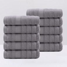 록신 데일리 수건 세면타월 코마사 110g 30수, 10개, 그레이