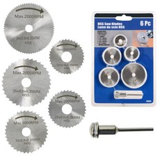 tinduo HSS 고속강 그라인더날 전동드릴용 커팅날 PVC 나무 플라스틱 절단 6개입 세트, 1세트