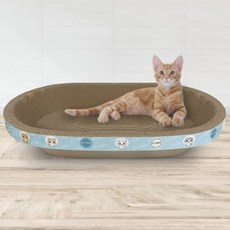펫츠몬 고양이 눕기편한 특대형 스크래쳐 타원형, 혼합색상, 1개