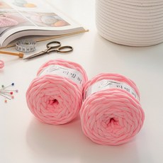 리빙퍼니 수면실 8mm 100g 두꺼운 수면사 뜨개실, 2개, 03.핑크