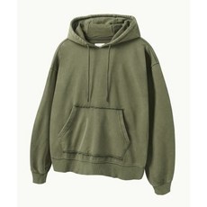 디미트리 블랙 DIMITRI BLACK ASI 포시즌 에센셜 스웻 후드 티셔츠_피그먼트 올리브