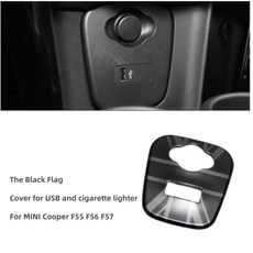 미니 원 쿠퍼 S JCW F55 F56 F57 F54 F60 용 블랙 플래그 자동차 용품 스티커 보호 쉘 장식 커버 액세서리, 05 USB Cover F55 F56, 한개옵션1