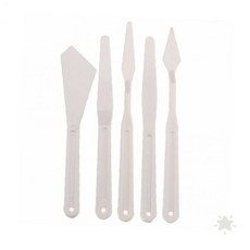 미술작업 조형활동 페인팅도구 플라스틱재질 주걱형 혼합용 스크래퍼 다섯가지 형태, 1개