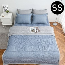 제오오스토어 간절기 이불패드세트 슈퍼싱글 블루 스프레드이불 이불겸패드 봄여름이불 침대스프레드시트