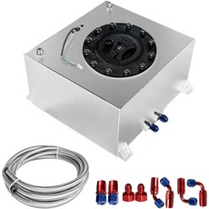 캡 레벨 센더 6AN 12FT CPE 연료 키트 실버 알루미늄으로 연마된 5갤런 전지, 20 Gallon