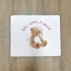 말랑곰 폭신 발매트 Marshmallow Bear Plush Mat, 1개, 핑크