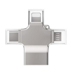 勁昕科技新款USB3.0三合一OTG讀卡器 適用蘋果、安卓、Type-C手機多功能轉接頭, 銀色, 1個