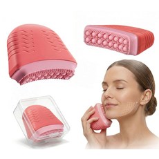 림프 컨투어 페이스 브러시 업그레이드된 실리콘 배수 턱 목 뺨용 인체 공학적 얼굴 사용하기 쉬움 컴팩트하고 휴대가 간편한 여행용 287168, 코랄 핑크
