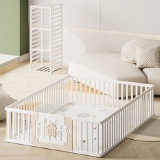 소형 공간 아기 울타리 실내 거실 유아 놀이 펜스, 180x200 큐브 울타리+선반+1CM매트