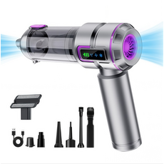 無線手持吸塵器，多功能吸頭，強勁吸力，LED顯示，輕巧便攜，居家清潔好幫手, 銀紫, ST-6697APlus