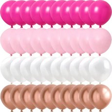 로즈 핑크 메탈 라텍스 콘페티 풍선 웨딩 장식 생일 샤워 새해 파티, 1개, 11. 40pcsF