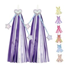 해외 Vortika 자전거 스트리머 1쌍 아동용 태슬 핸들바 다채로운 리본 여아 남아용 액세서리 무지개 미국매장정품+ 1711771, 바이올렛.