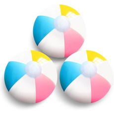 참신한 장소 풍선 비치볼 3팩 지름 12인치 흰색 패널과 마카롱 색상 누수 방지 PVC 여름 비치 풀 파티 용품 청소년 성인을 위한 재미있는 플로팅 장난감