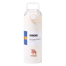 MOZ 스웨덴 텀블러 포스코 316 스텐 원터치 손잡이 보온보냉병 보온텀블러, 1개, 400ml, 크림스노우