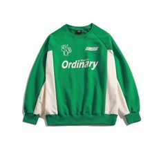 엠오오 오버핏 사이드 컷팅 유니폼 스웨트 셔츠 - 그린