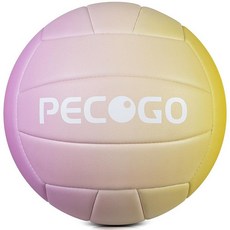 PECOGO Size 5 Volleyball - Durable PU Leather Indoor/Outdoor. Soft Control Great Airtightness fo, Pink+Yellow