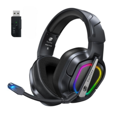 파치시 무선 게이밍 헤드셋 FC200 가상 7.1채널 3D 사운드 RGB LED 노이즈 캔슬링 마이크 2.4GHz 저지연 PC PS5 겸용, 올블랙