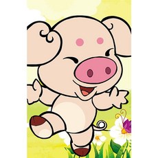 반짝이는 10x15 보석십자수 DIY공예 이젤세트 돼지 12간지 MWD0F1DC, 색상