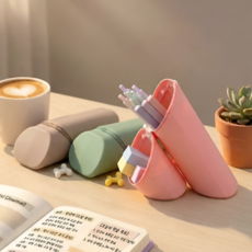 리브넬 스탠딩 대용량 필통 수납 펜케이스, 1개, 소프트모카(Soft moca)
