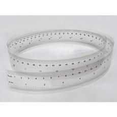 투명 필름자 연질 자 맞춤 양면 눈금 고정밀 01mm 05mm, 1개, 3_15CM 1mm 눈금