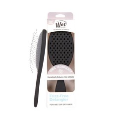 Wet Brush 이온 기술이 적용된 곱슬머리 없는 디탱글러 브러시 블랙 곱슬머리 조절 제공 정전기 감소 및 모든 모발 유형을 매끄럽게 함 건조한 모발에 가장 적합 여, Black