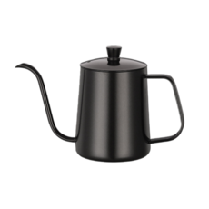 木柄手沖壺 咖啡細口手沖壺 附刻度, 1個, 不鏽鋼600ml-黑色