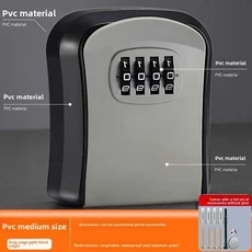 장식용 비밀번호 키 박스 B&B 벽걸이형 건설 현장 도난 방지 도어 캣아이 엔지니어링 잠금장치, 05 Medium gray