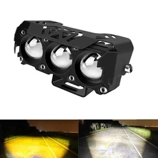 오토바이 LED 스포트라이트 자동차 트럭에 대 한 듀얼 컬러 하이/로우 빔 안개 램프 SUV 12V 24VMini 렌즈, 02 1pc white and white