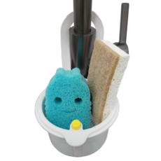 쿠위시 음식물 거름망 싱크대 음식물 거치대 수세미 거치대 고급망사수세미 증정, 1개, 화이트