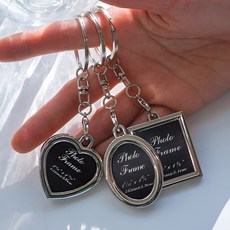 최애 증사 포카 홀더 실버 메탈 키링 펜던트, 3개