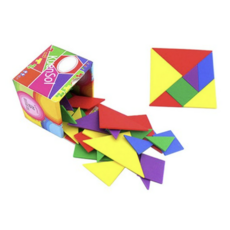 가베가족 큰솔스토밍 탱그램 소그룹 세트 도형퍼즐, 빨강 + 노랑 + 초록 + 파랑 +보라, 5인용, 1개