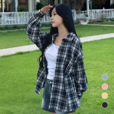 스타일모먼트 여성 체크남방 빅사이즈 여성의류 체크셔츠