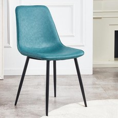 식탁 의자 인조가죽 다이닝체어 고급스러운 색상 패브릭, 1개, 피콕블루
