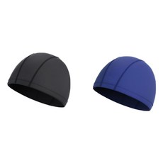 1+1 에이동 실리콘 고급재질 스판 천 수모 수영모자 남여공용, 네이비2개, 2개