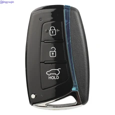 쿠쿠스토어 Jingyuqin 원격 자동차 키 Fob 쉘 케이스 커버 현대 Grandeur HG 세단 산타페 3DM 그랜드 2018, 01 버튼 3개